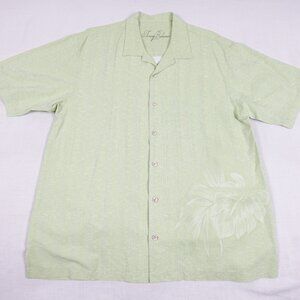 Tommy Bahama Silk Camp Shirt Men's Large Short Sleeve Summer Casual Button Up